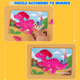 Load image into Gallery viewer, 10 Pcs Dinosaur Wooden Number Puzzle for Kids 2-6 Years Old Educational Toy