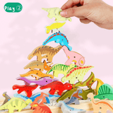Load image into Gallery viewer, Dinosaur Chunky Puzzle and Stacking Game - 26 Pieces