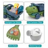 Load image into Gallery viewer, Dinosaur Sand Toys Beach Toys Set with Basket Molds Digger Scoop Shovel Tank Truck