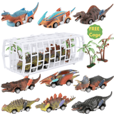 Load image into Gallery viewer, Mini Dinosaur Toy Pull Back Cars Dino Toy Cars for Boys Girls 3-6 Years Old 9 Pack (free cage)