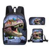 Load image into Gallery viewer, 3D T-Rex Durable Dinosaur Cartoon Travel Backpack School Laptop Daypack Waterproof Bag 15(3pcs) / 16in