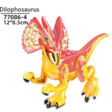 Load image into Gallery viewer, 5‘’ Mini Dinosaur Jurassic Theme DIY Action Figures Building Blocks Toy Playsets Dilophosaurus / Red