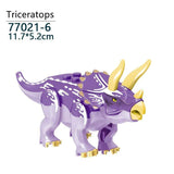 Load image into Gallery viewer, 5‘’ Mini Dinosaur Jurassic Theme DIY Action Figures Building Blocks Toy Playsets Triceratops / Purple