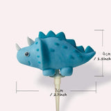 Load image into Gallery viewer, Dinosaur Cake Decoration Clay Cute Dinosaur Cake Ideas Cake Topper Party Supplies Blue Triceratops